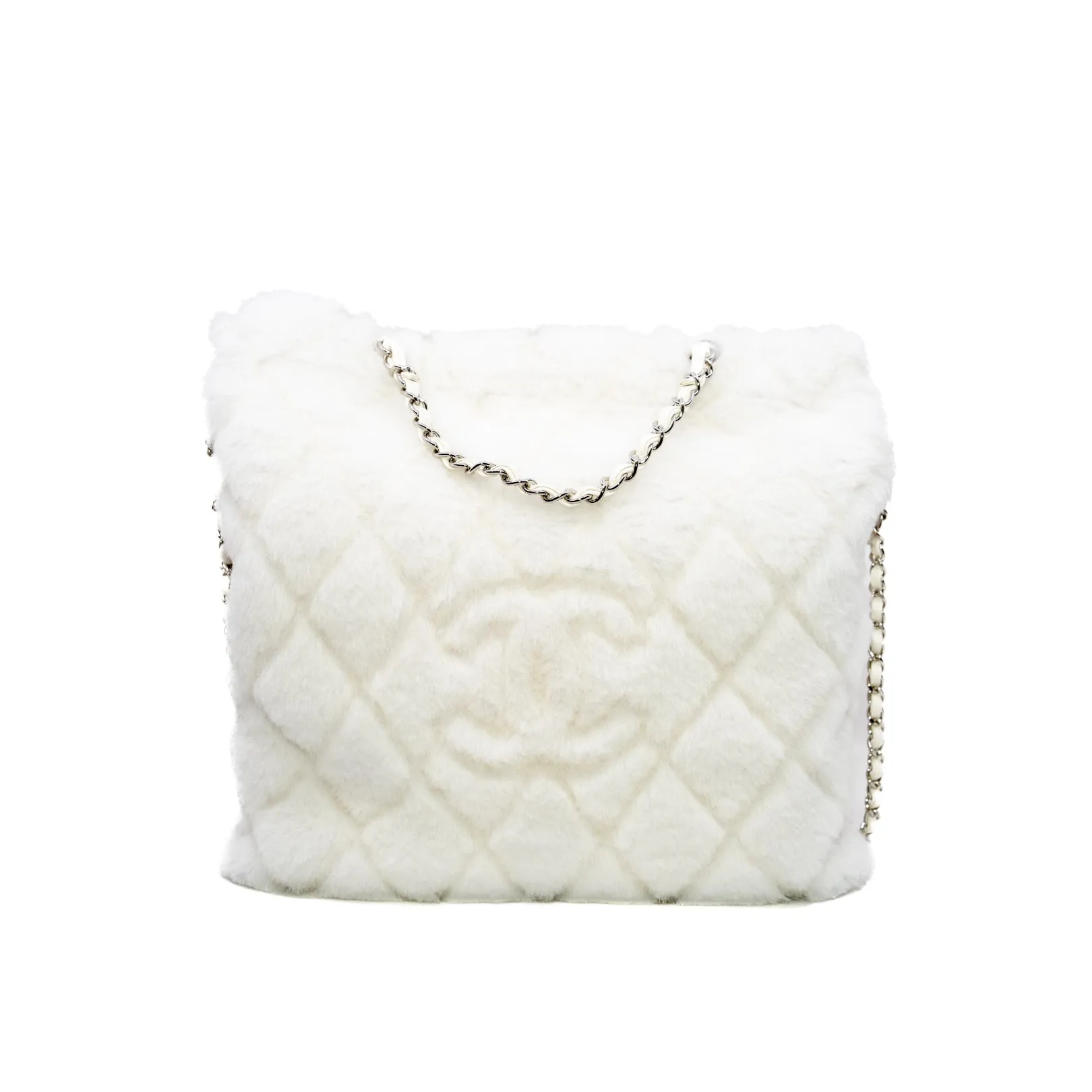 19 White Fur Tote Bag PHW