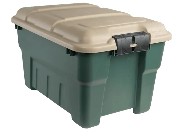 9.5 Gallon Lock N Stor Tote with Lid - Green & Tan