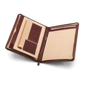 A4 Leather Notepad Folder - Dark Tan