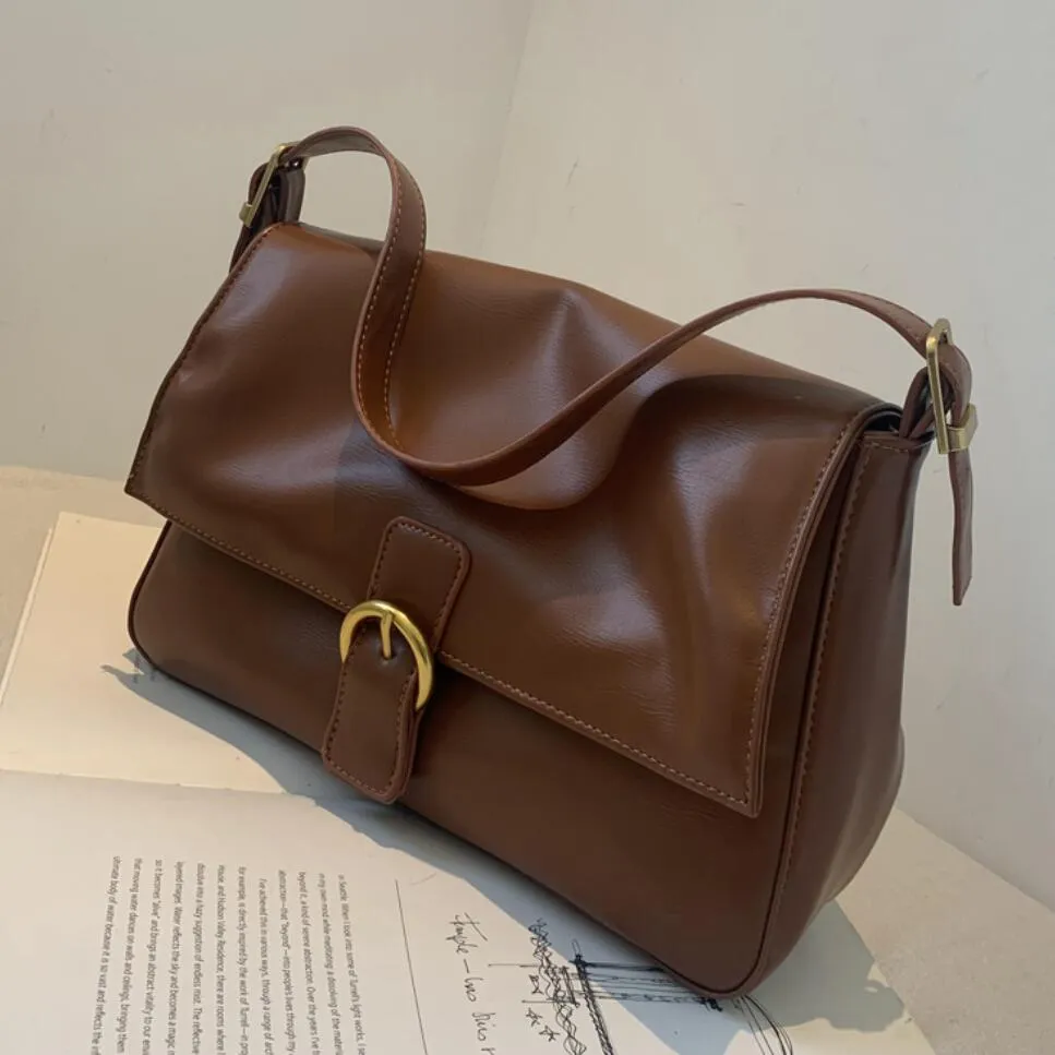 Back to College Vintage Large Tote bag 2020 Fashion New High quality PU Leather Women's Designer Handbag High capacity Shoulder Messenger Bag