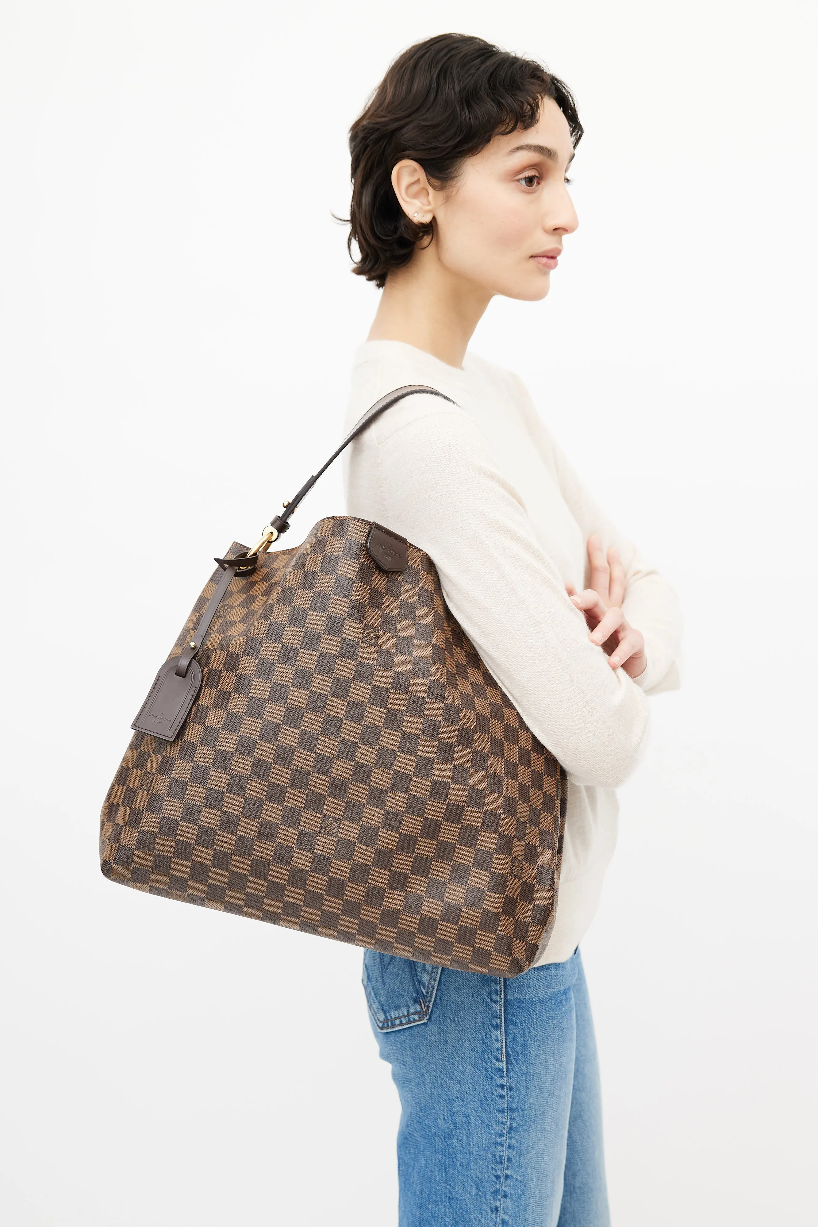 Brown Damier Ebene Graceful Shoulder Bag