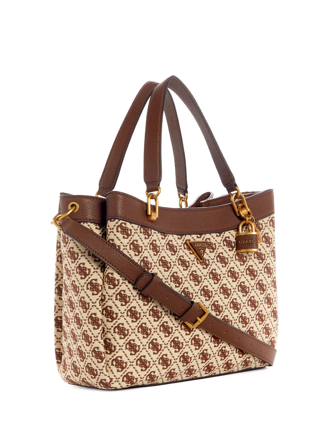 Brown Logo Shemara Girlfriend Satchel Bag