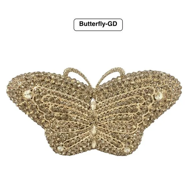 Butterfly-Gold Women Clutch Evening Bag