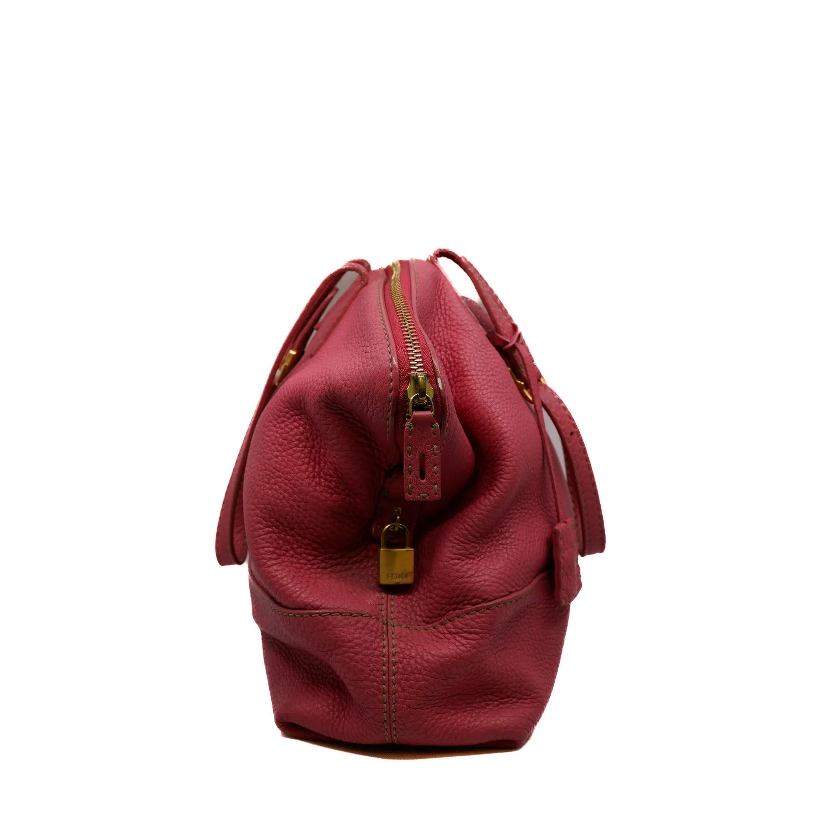 calfskin tote bag in pink red color