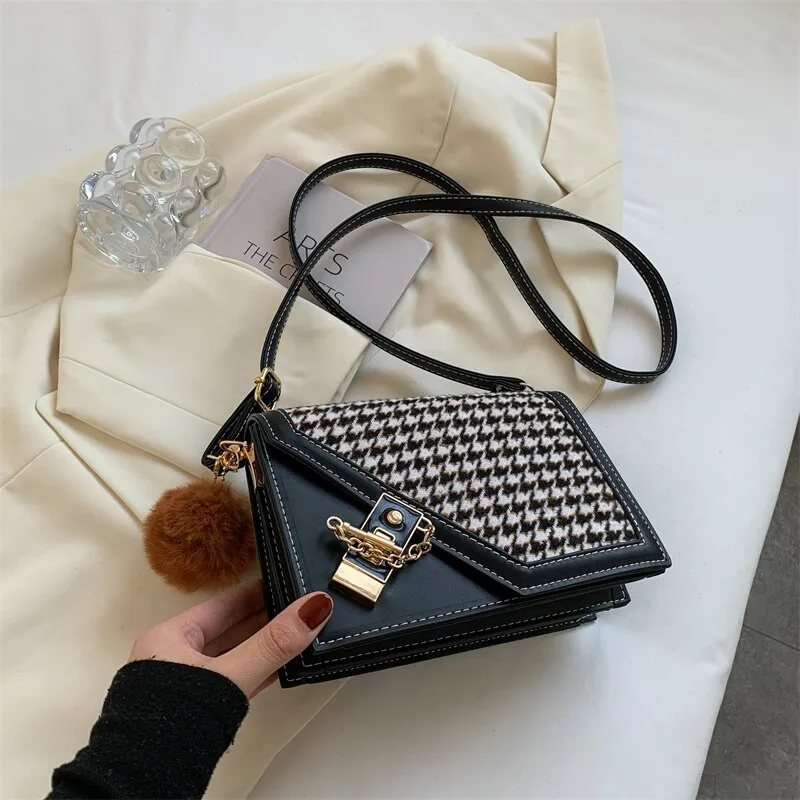 Christmas Gift Autumn/winter Bags 2021 New Female Bag Ins Niche Design Houndstooth Messenger Bag Fashion Square Bag Shoulder Bag