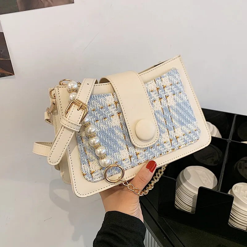 Christmas Gift Niche Design Bag Female Wild 2021 New Fashion Messenger Bag Chain Underarm Bag Square Bag Dual-use Bag Shoulder Bag Width: 22cm