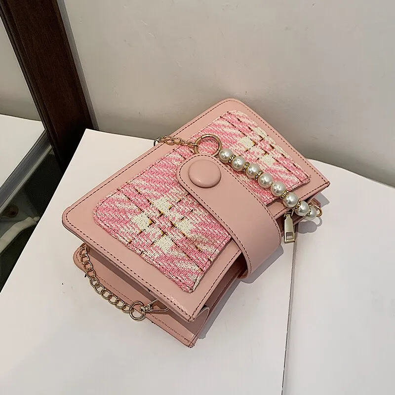 Christmas Gift Niche Design Bag Female Wild 2021 New Fashion Messenger Bag Chain Underarm Bag Square Bag Dual-use Bag Shoulder Bag Width: 22cm