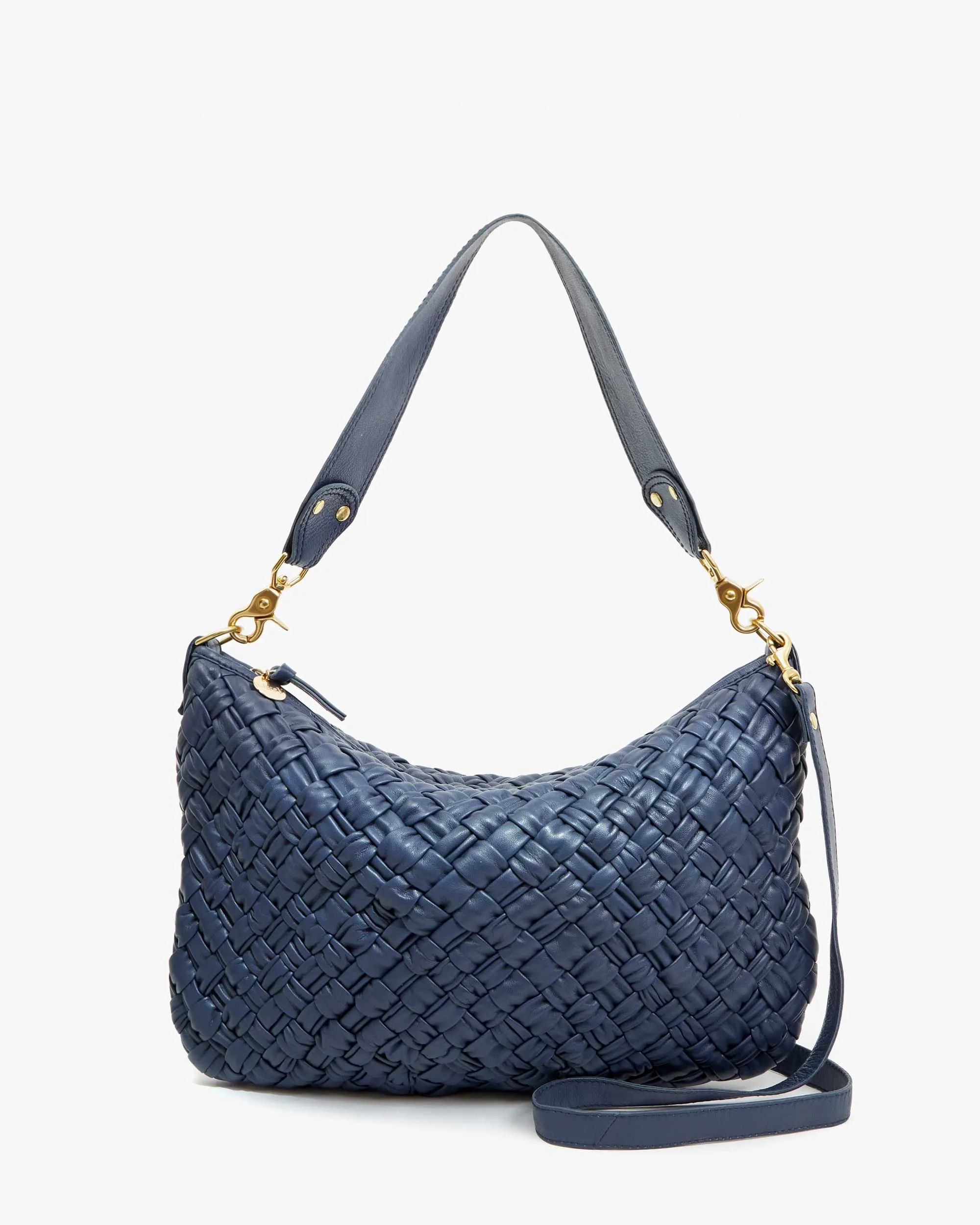 Clare V. Moyen Messenger - Bright Navy Puffy Woven