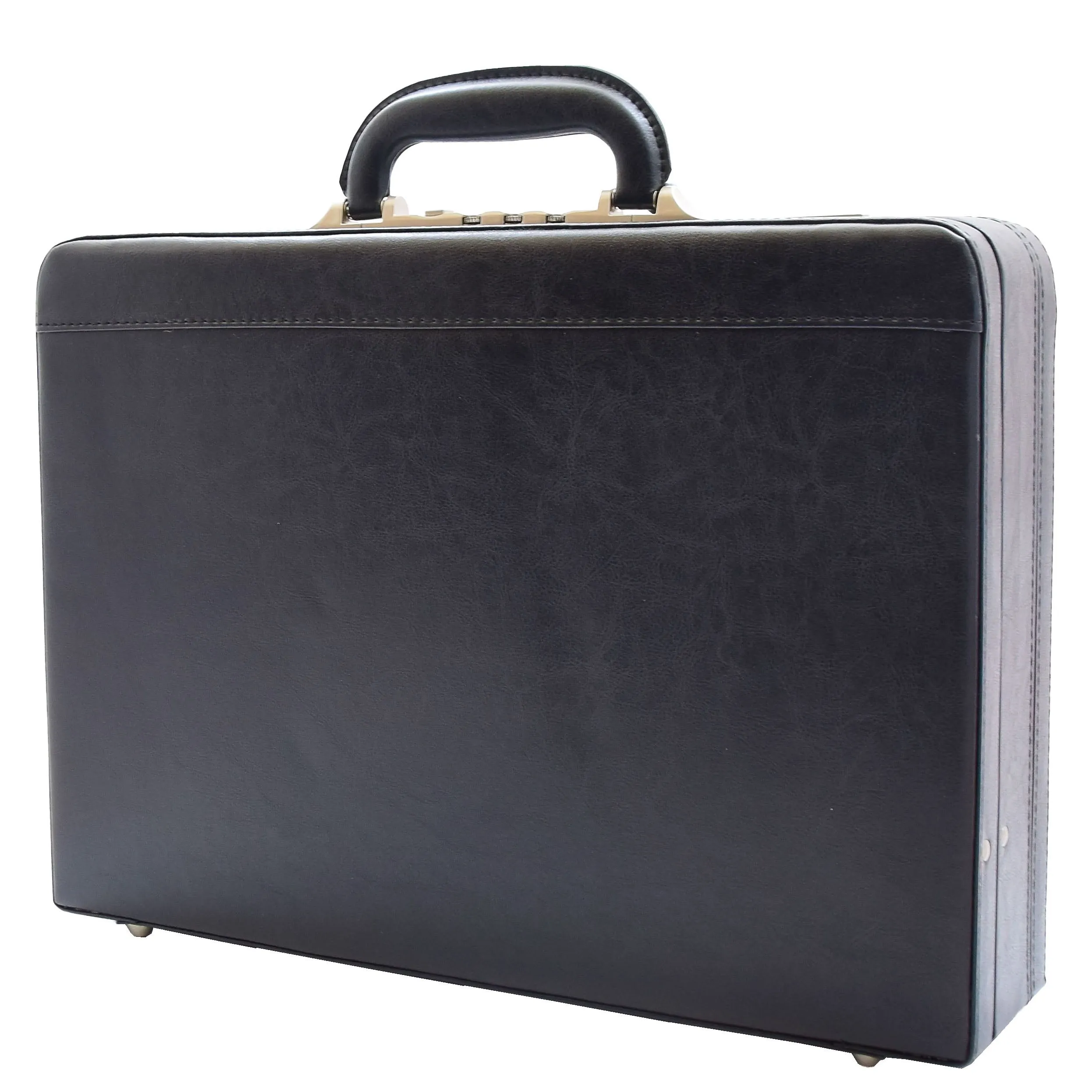 Classic Attaché case Leather Look Briefcase Dual Lock Office Business Bag Campus