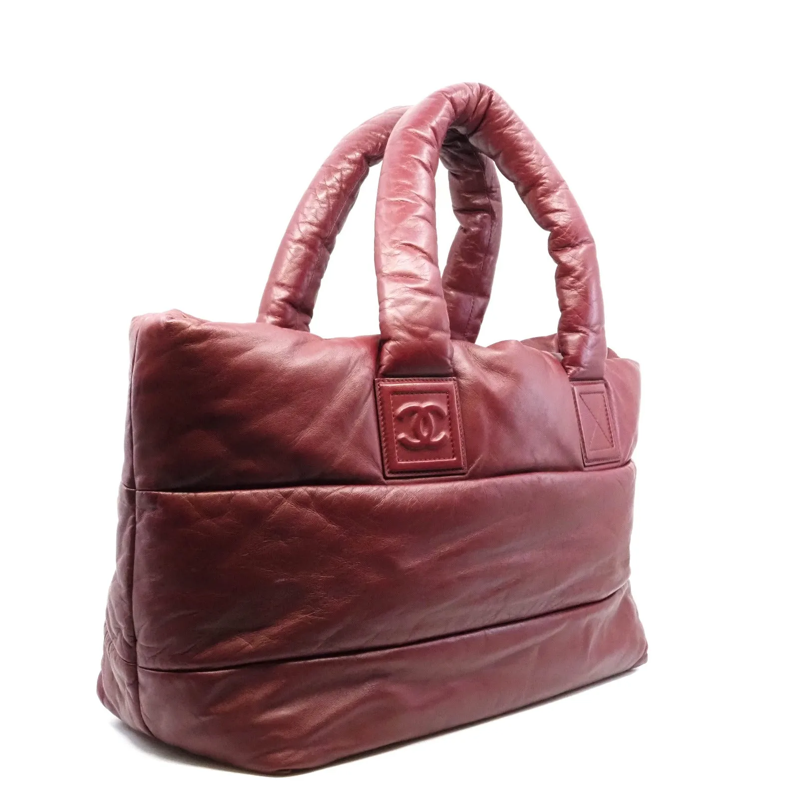 Coco Cocoon Burgundy/Black Lambskin Reversible Tote Bag PHW Seri 12