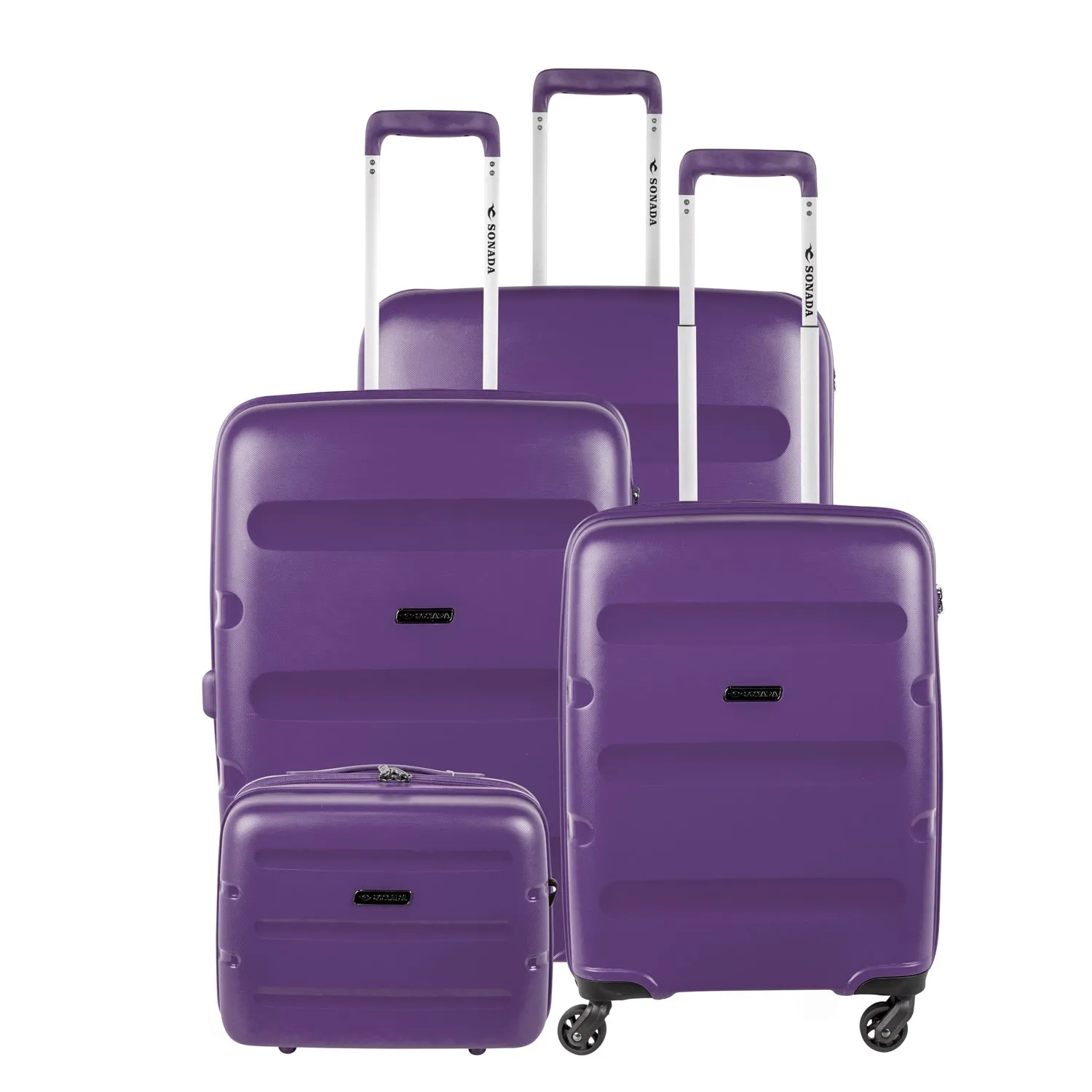 Dublin Hardcase Trolley Set Of 4 with Beauty Case-Acai Purple