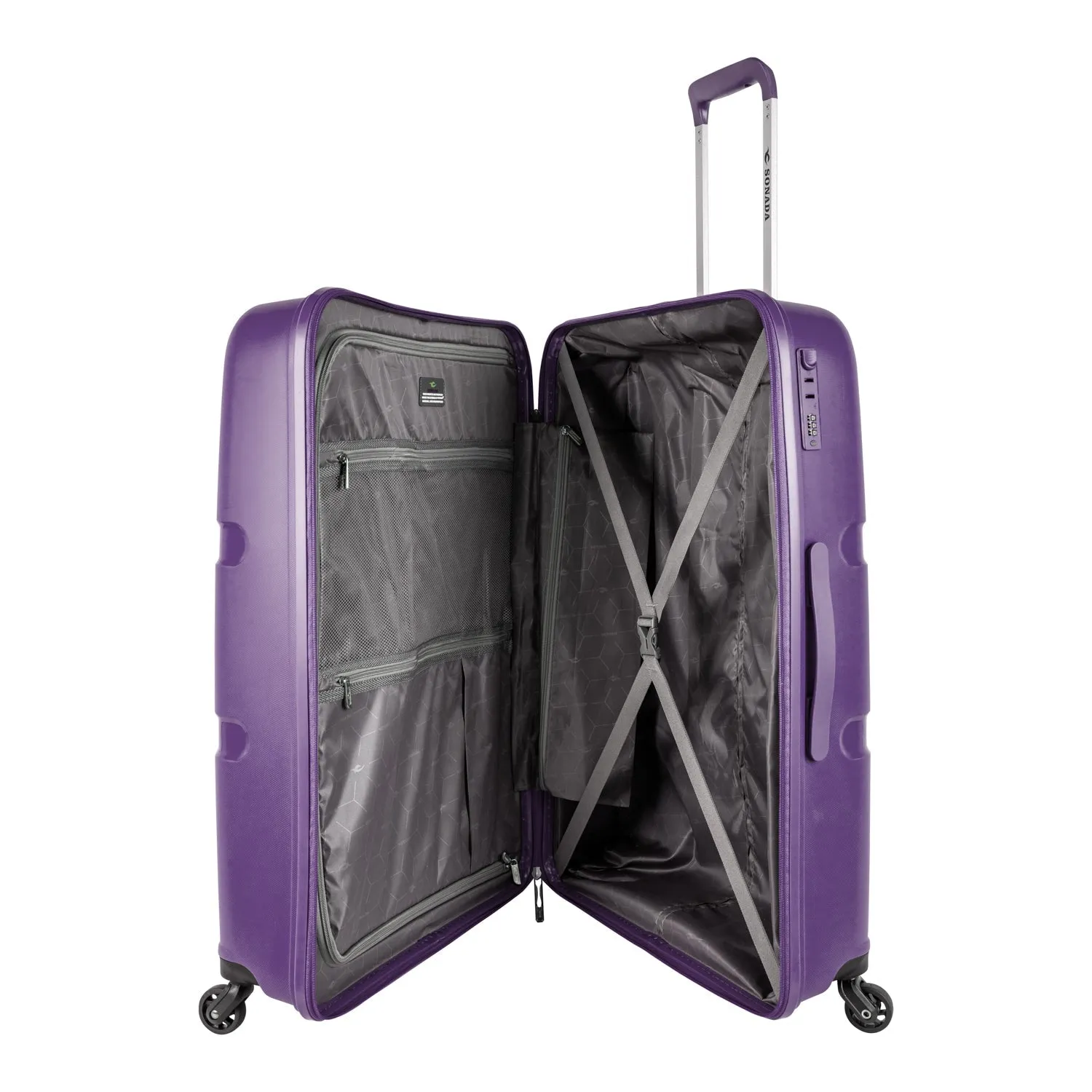 Dublin Hardcase Trolley Set Of 4 with Beauty Case-Acai Purple