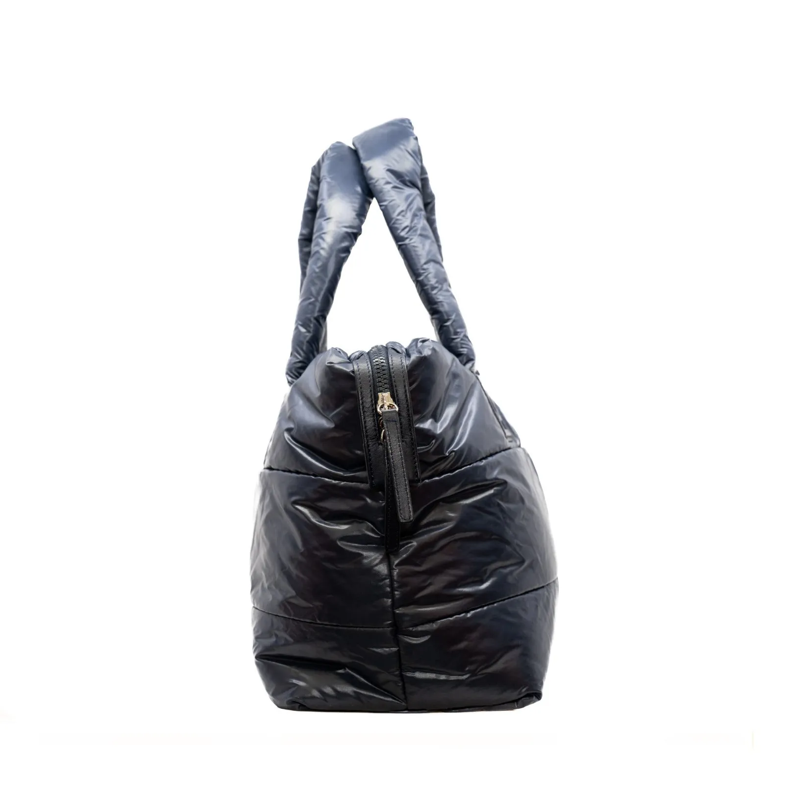 Medium Coco Coon In Nylon And Leather Navy With Bordeaux Reversible Tote Bag Seri 13