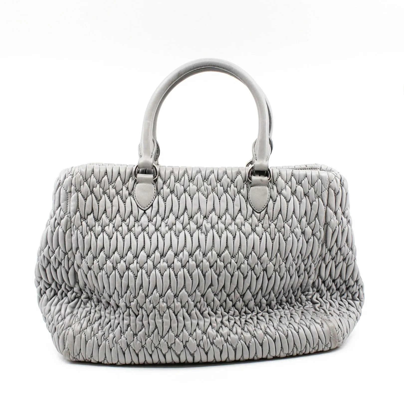 miumiu tote lamb skin grey