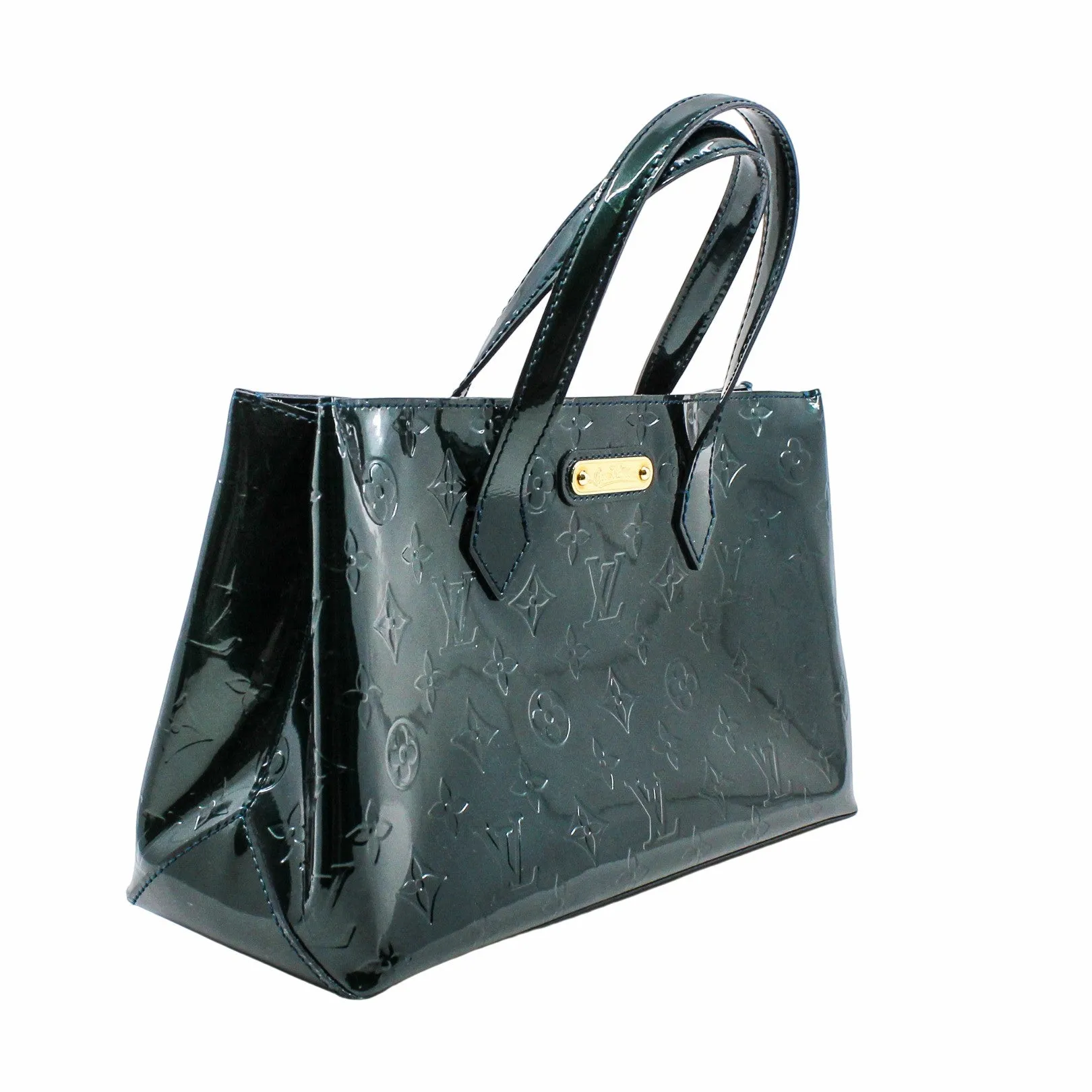 Monogram Verni Wilshire PM Handbag Tote Bag Enamel Calf Amarant