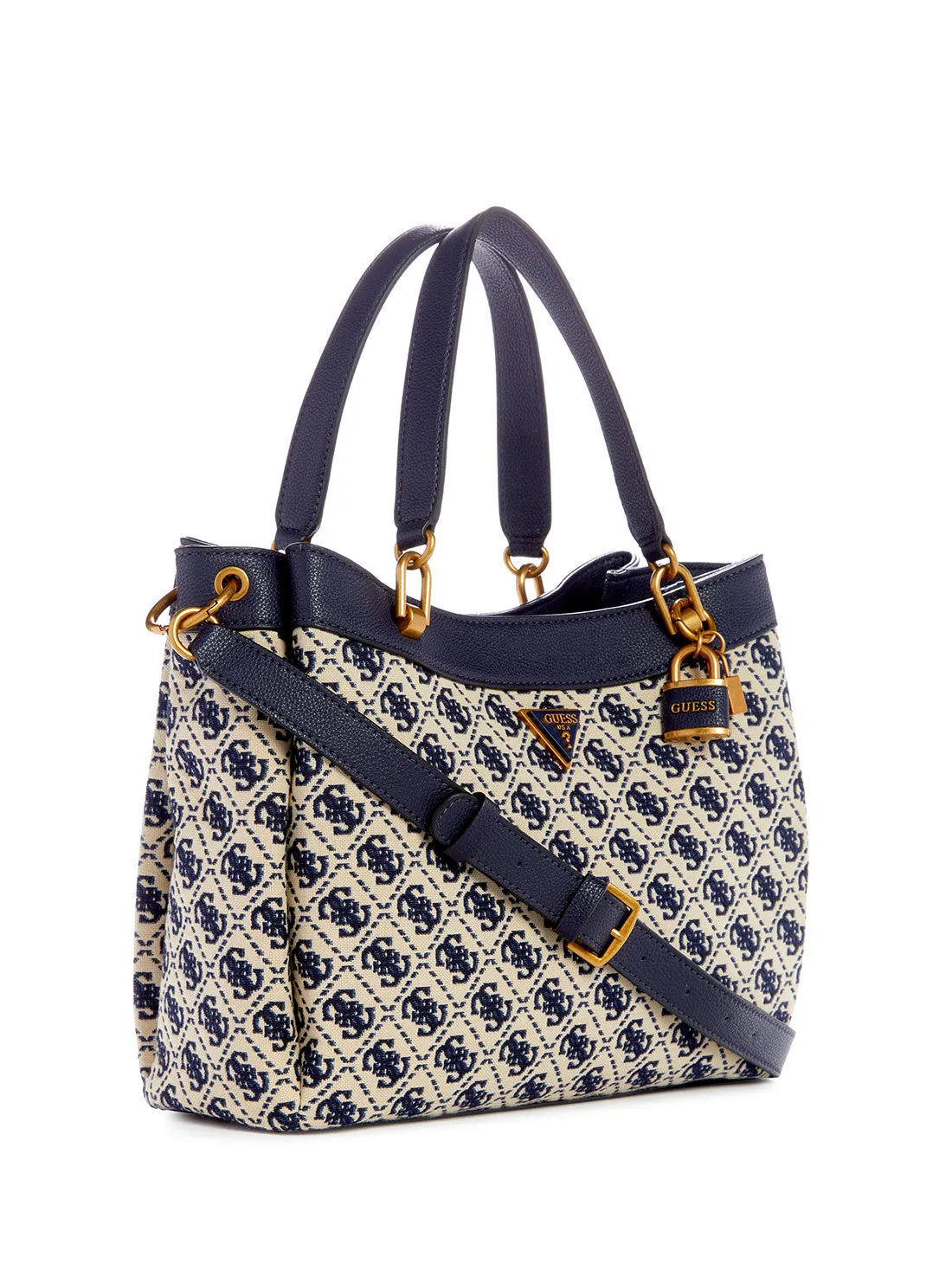 Navy Blue Logo Shemara Girlfriend Satchel Bag