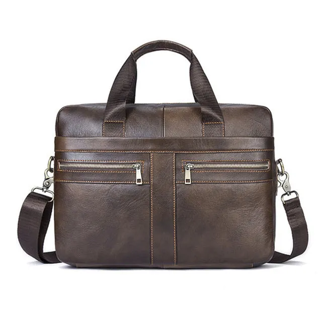 Osmond Men Briefcases Lawyer Genuine Leather Handbag