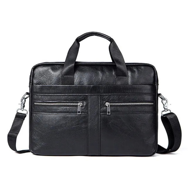 Osmond Men Briefcases Lawyer Genuine Leather Handbag