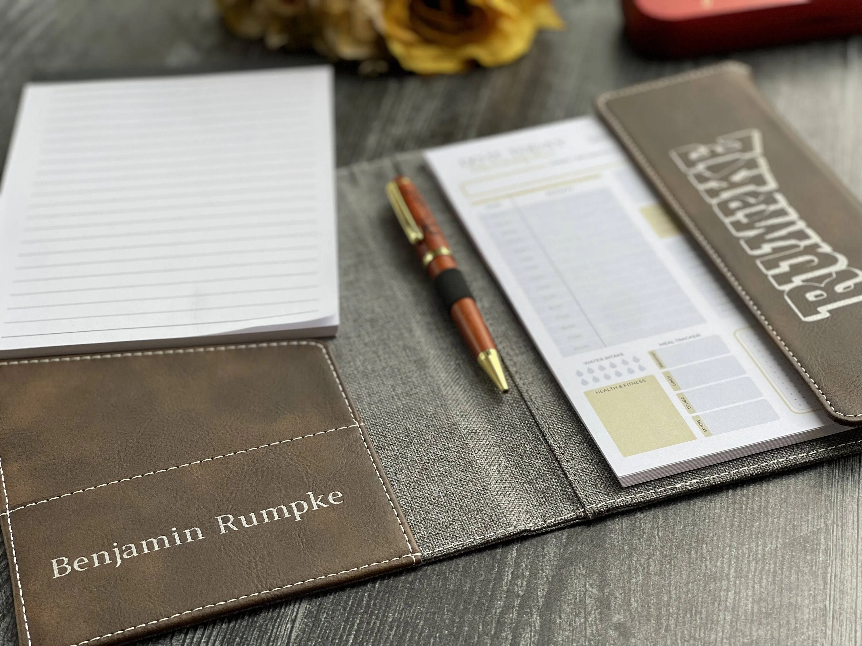 Personalized Refillable Portfolio   Pen   Daily Planner