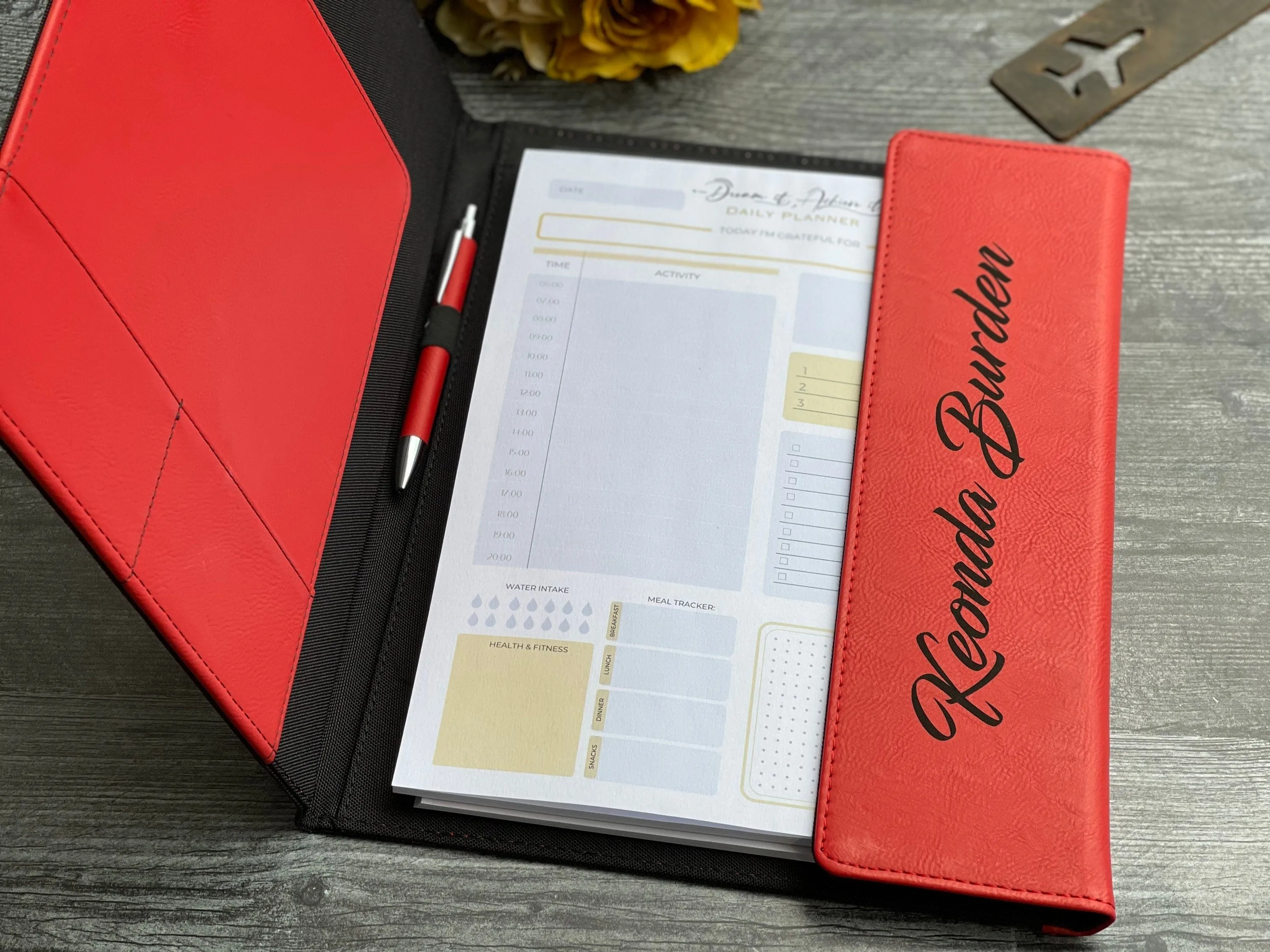 Personalized Refillable Portfolio   Pen   Daily Planner