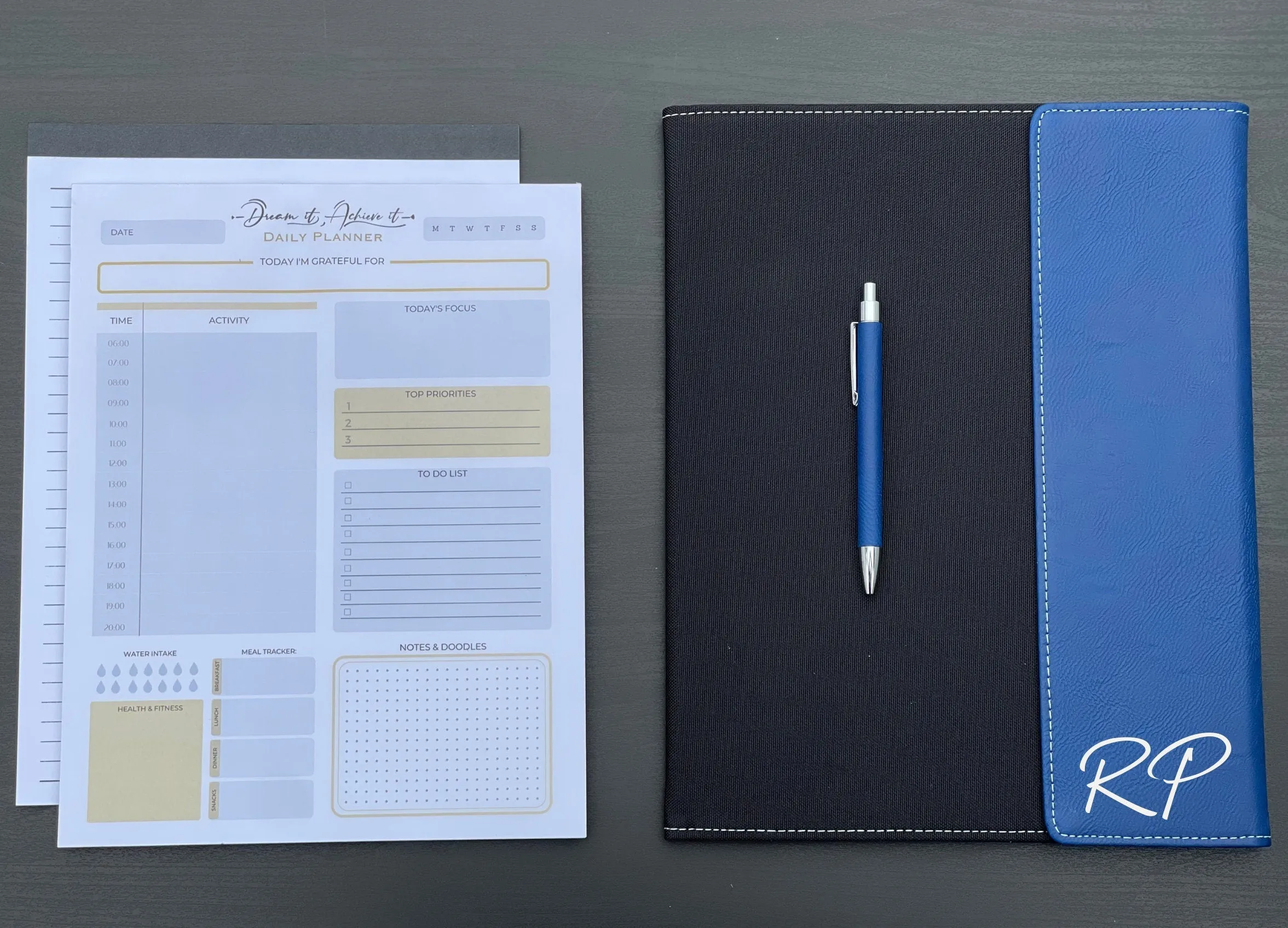 Personalized Refillable Portfolio   Pen   Daily Planner