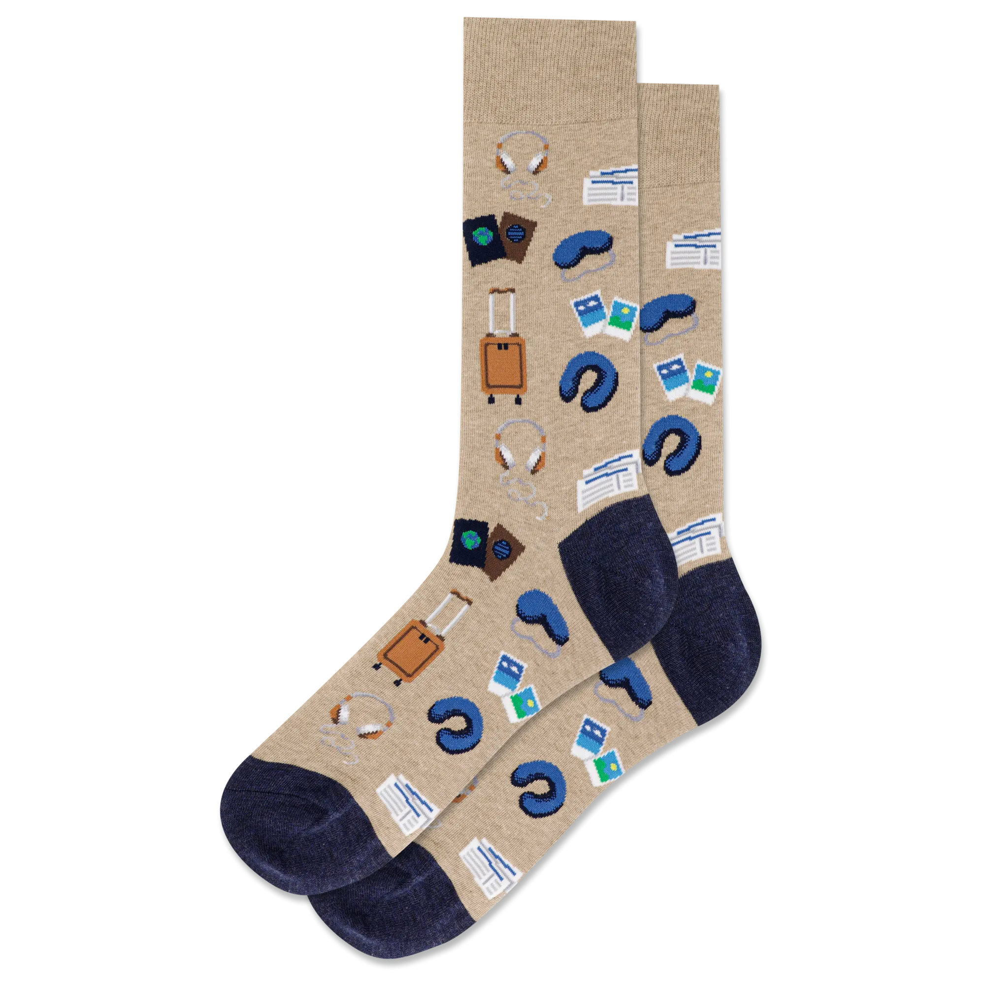 "Travel Musts" Cotton Crew Socks by Hot Sox