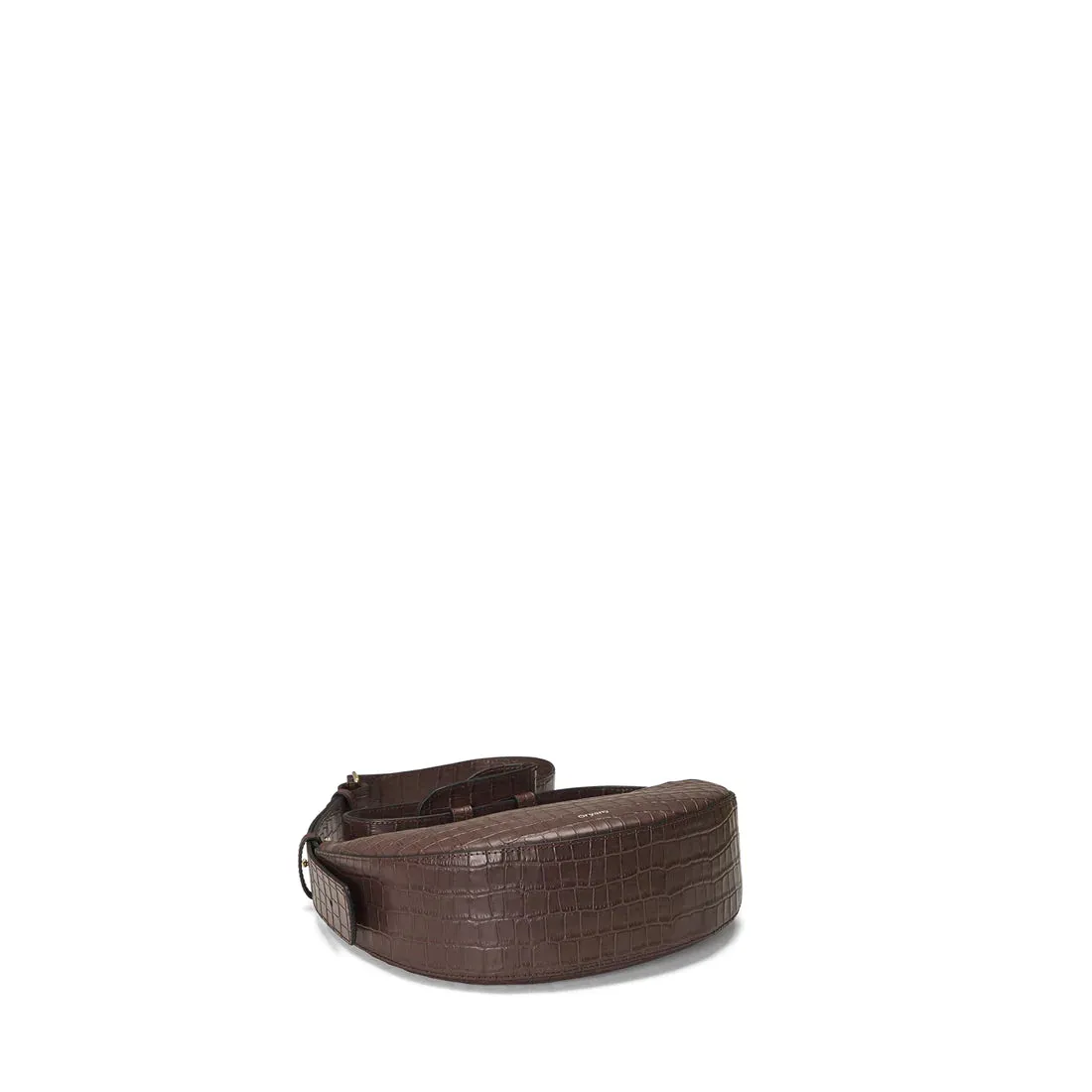 ROOCKIE CROCO CROSSBODY - DEEP BROWN