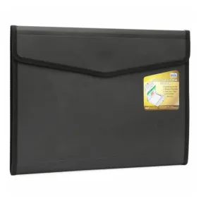 Solo Executive Portfolio 6 Section Expanding Pocket With Pad Metalic Black A4 EF 886