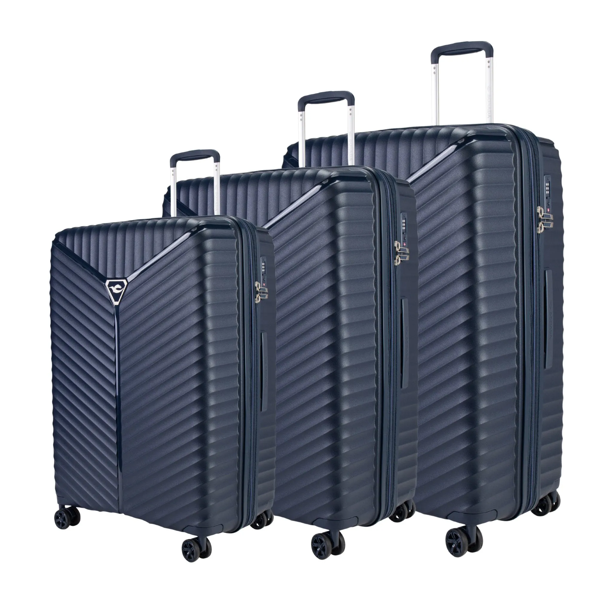 Turin Suitcase Set of 3   Beauty Case - Black