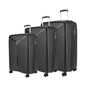 Turin Suitcase Set of 3   Beauty Case - Black