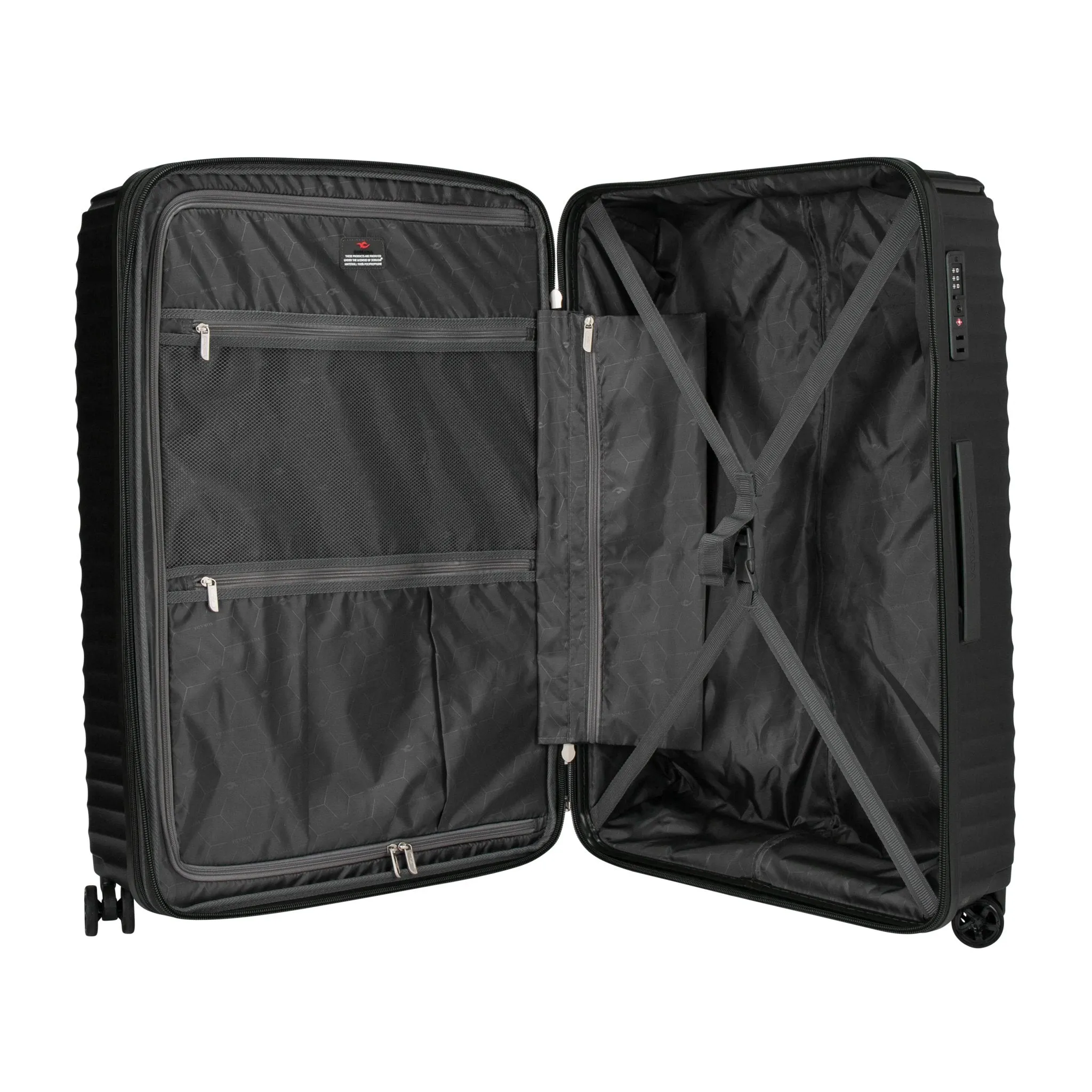 Turin Suitcase Set of 3   Beauty Case - Black