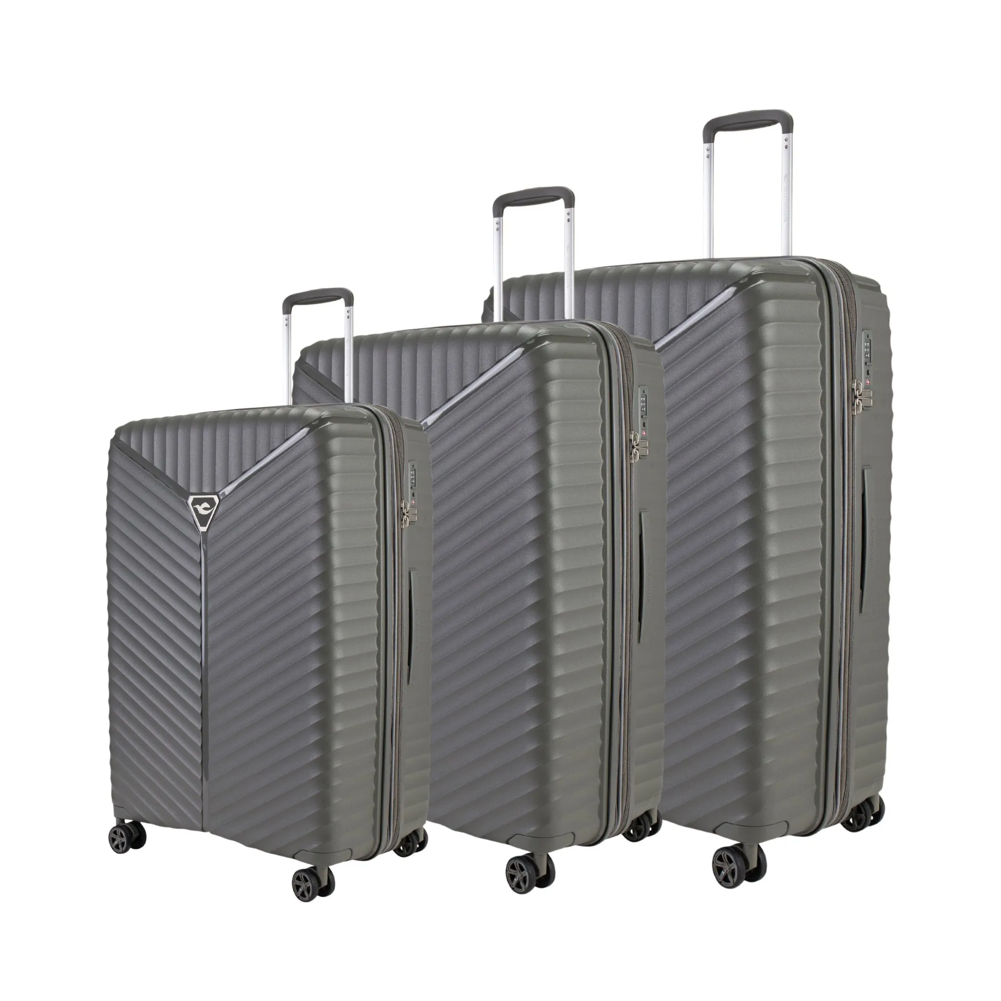 Turin Suitcase Set of 3   Beauty Case - Black