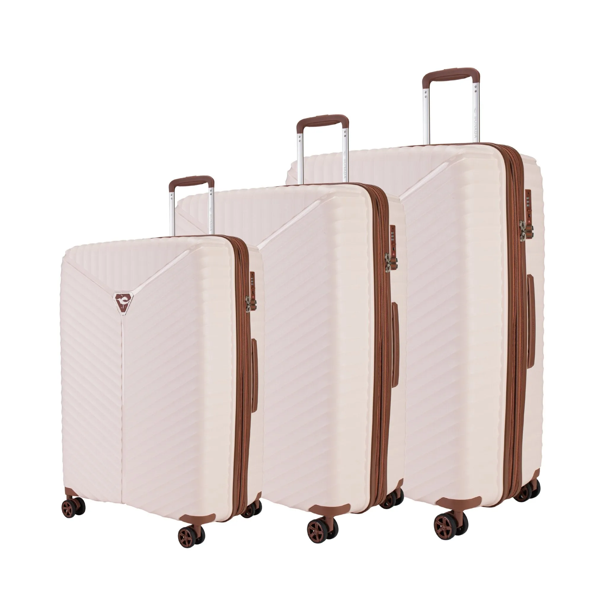 Turin Suitcase Set of 3   Beauty Case - Black