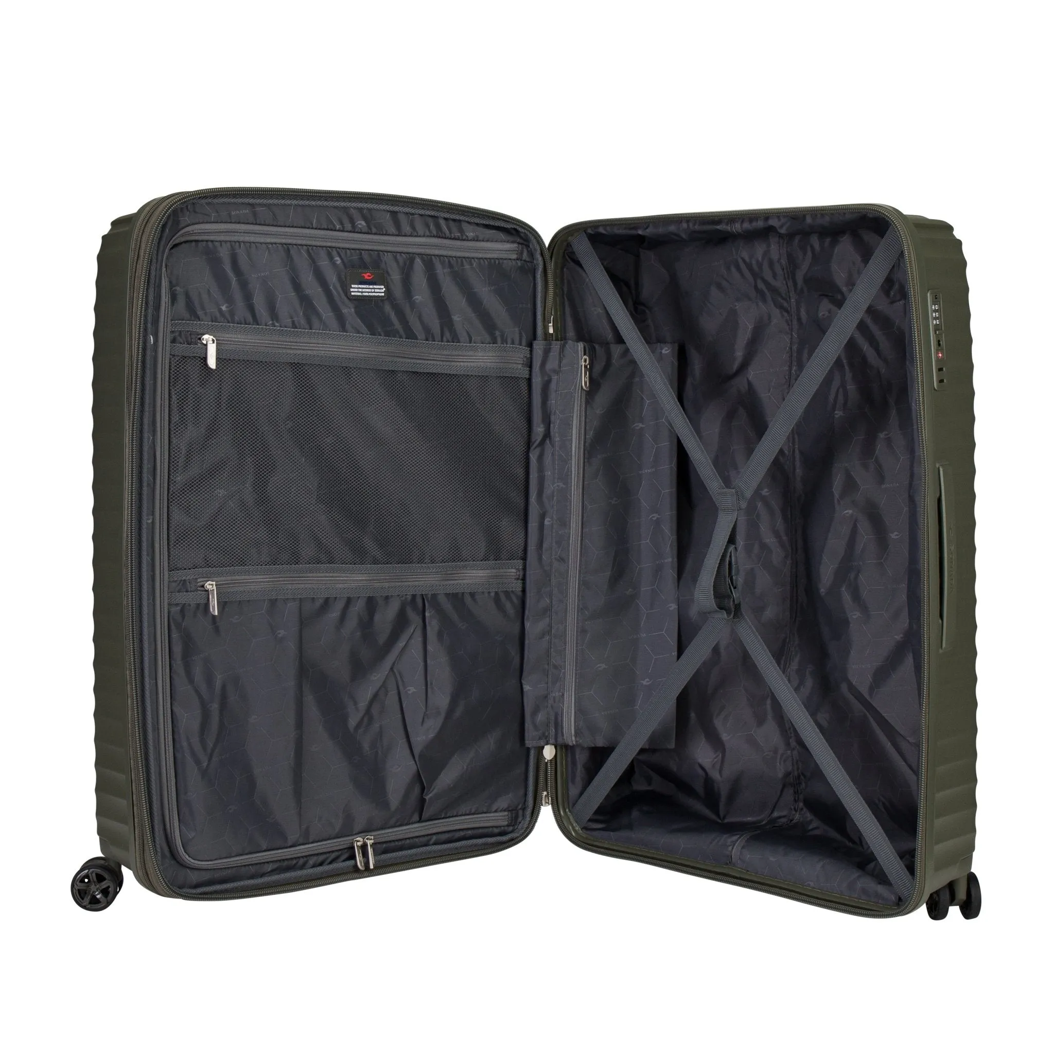 Turin Suitcases Set of 3   Beauty Case - Olive