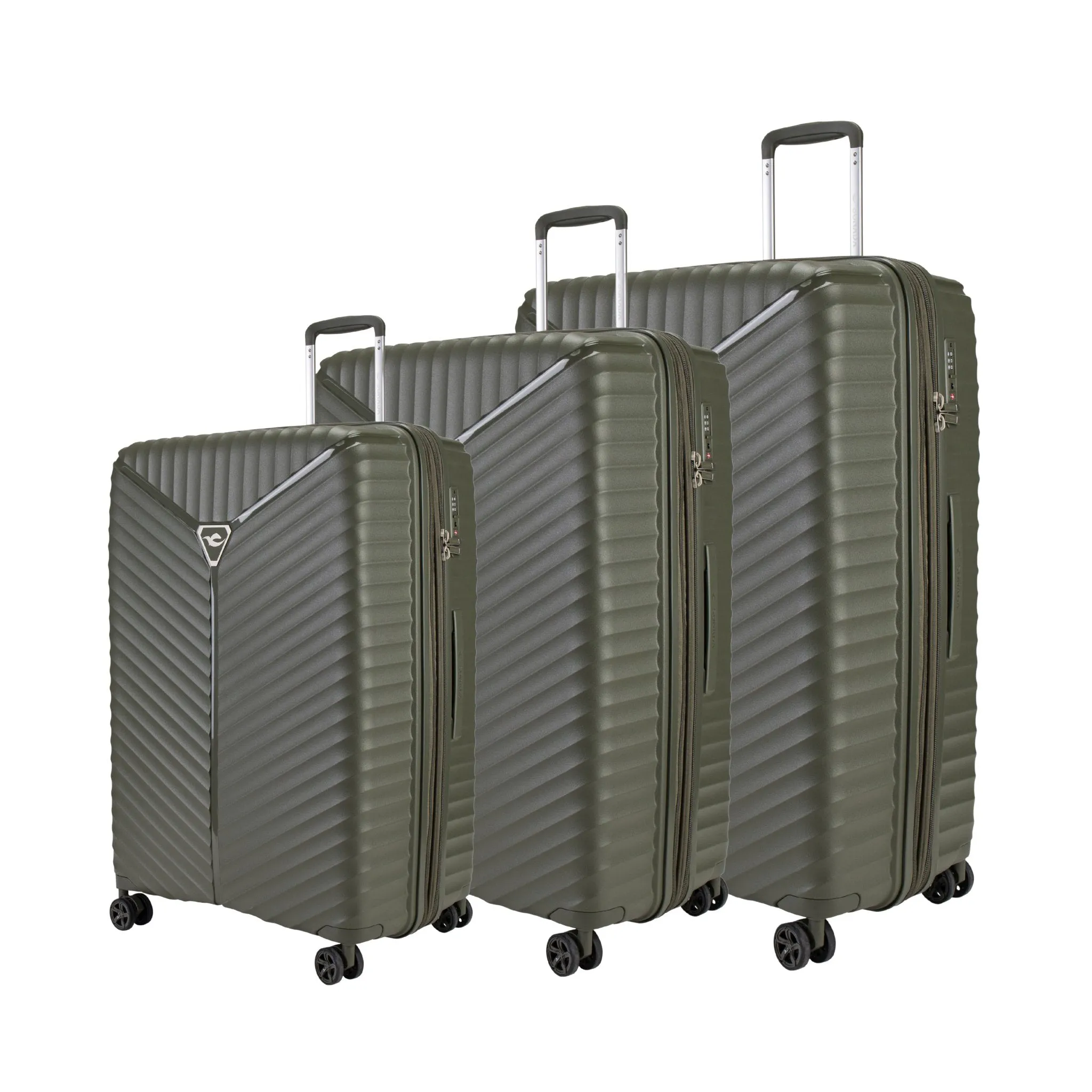 Turin Suitcases Set of 3   Beauty Case - Olive