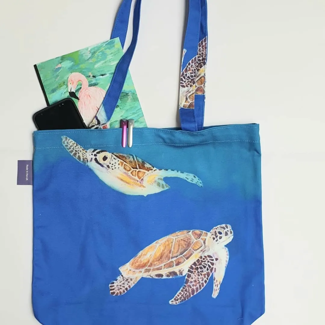 Turtle Canvas Tote