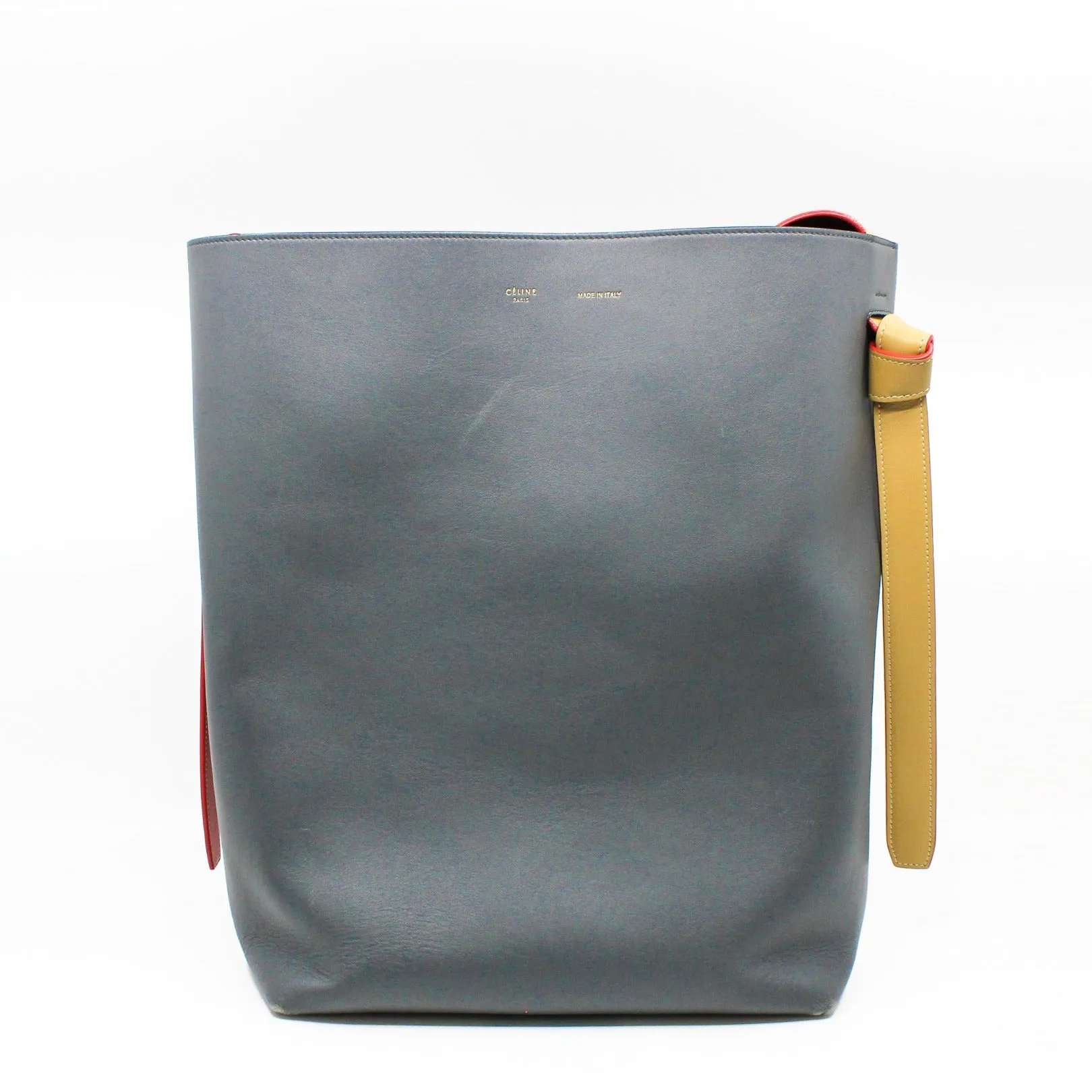 TWISTED  tote leather blue beige orange