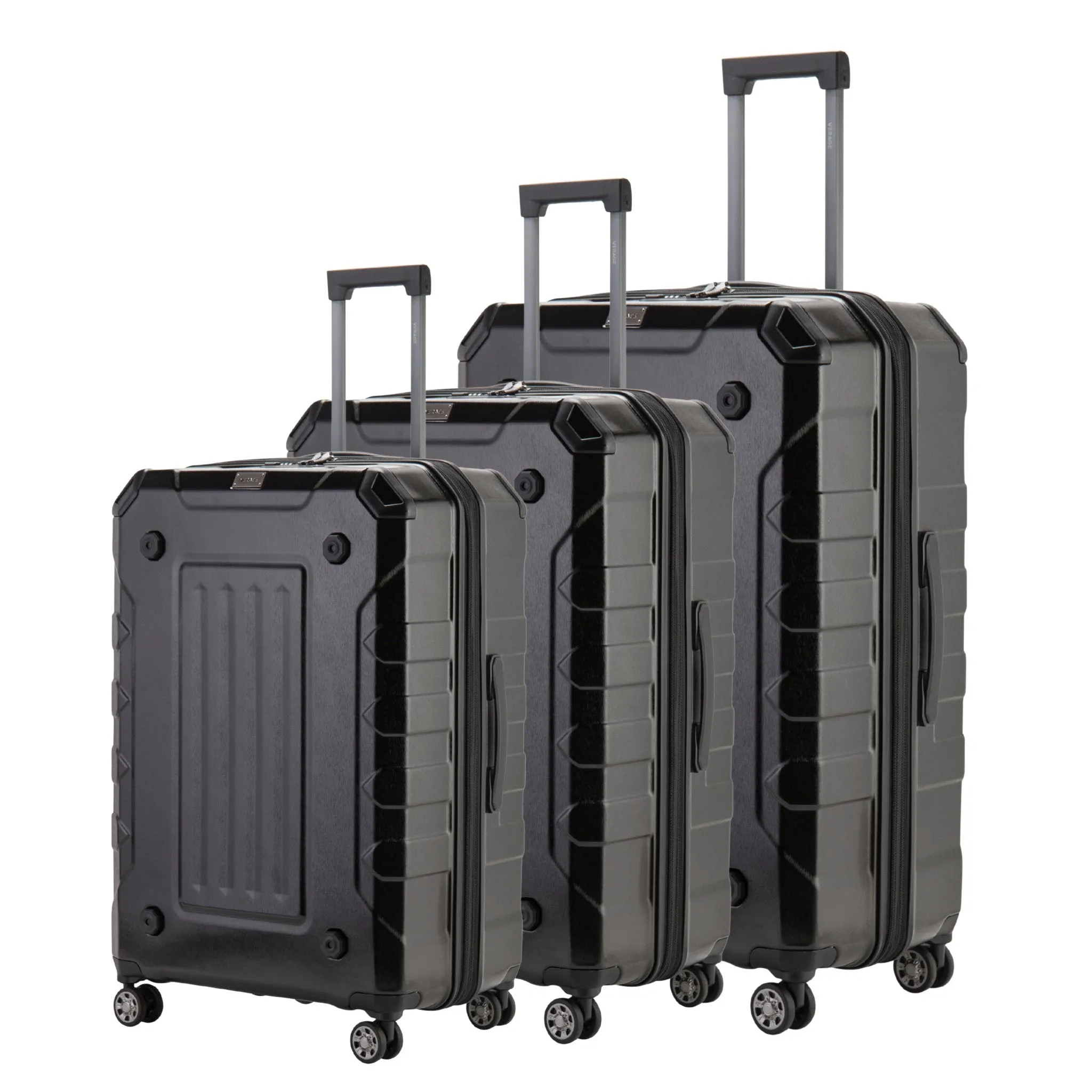 Upright Suitcase Silver Set Of 3