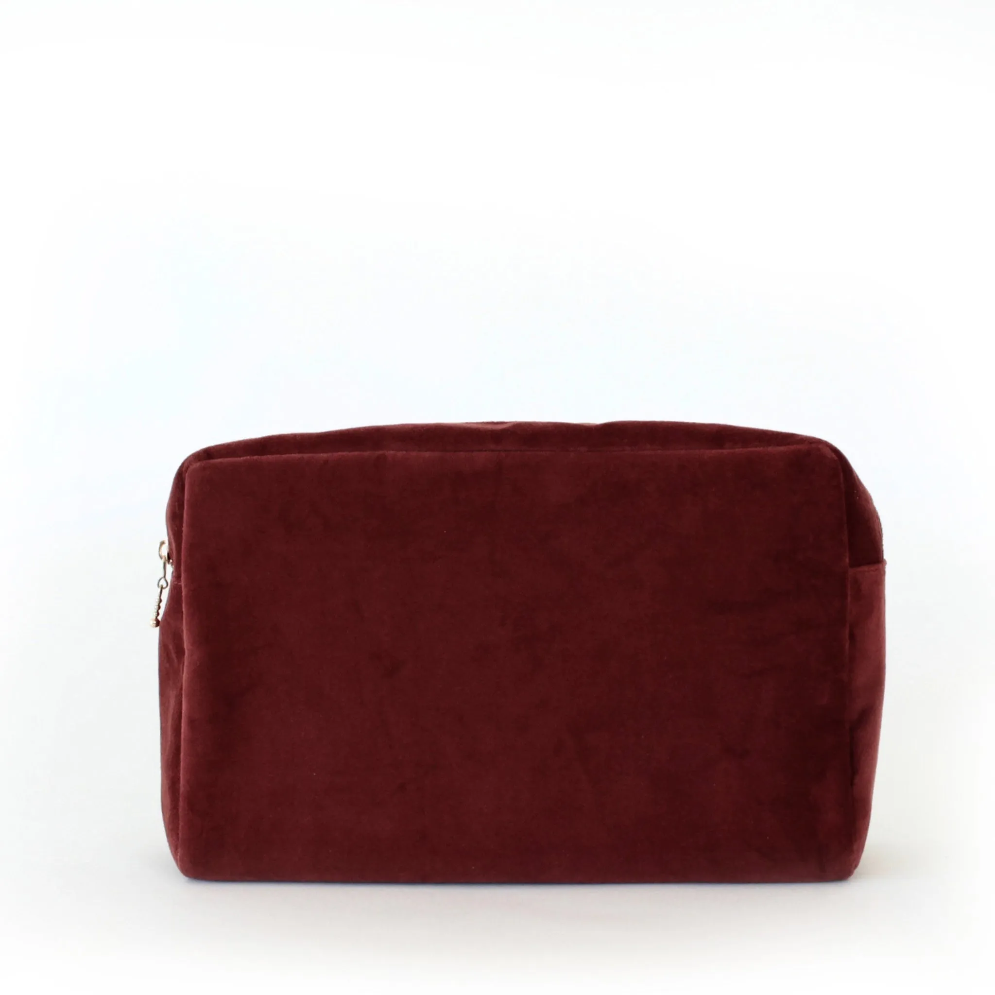 velvet large pouch, rust