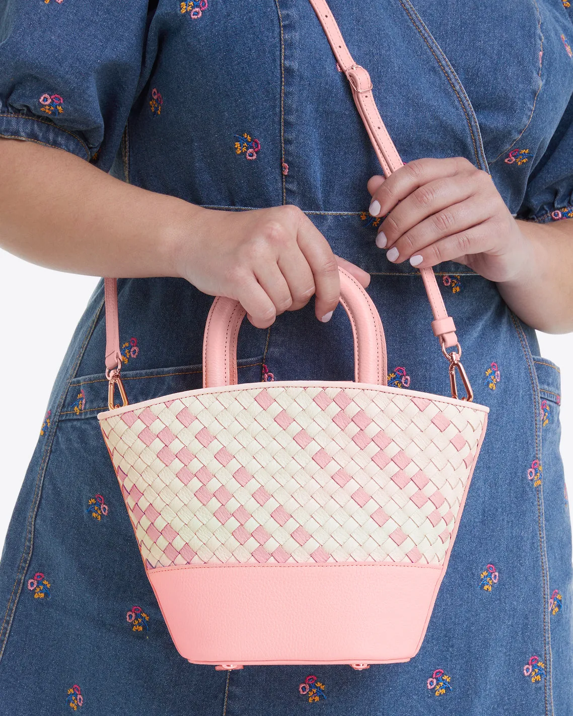 Woven Leather Mini Tote